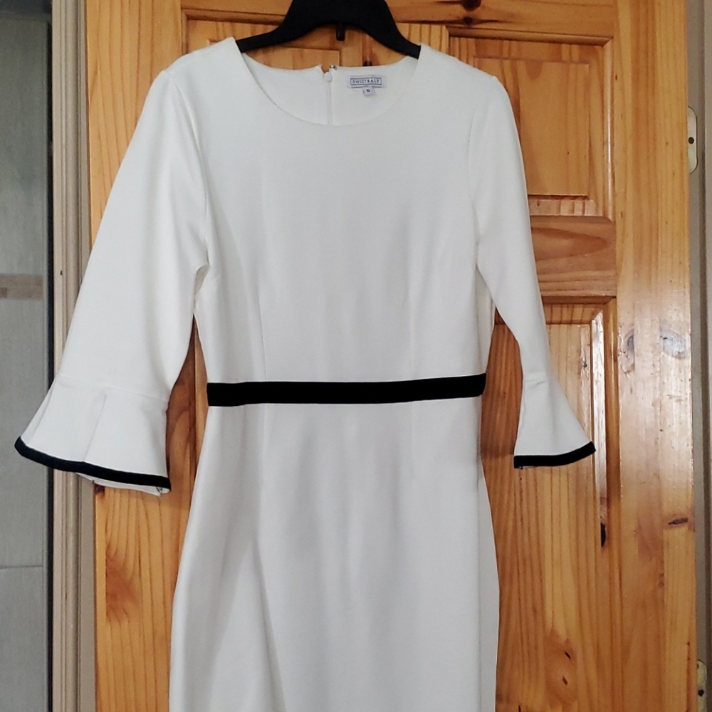 Black/white midi bodycon dress